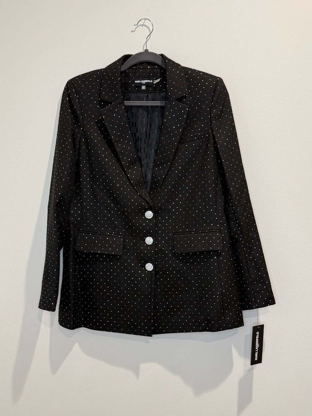 Karl Lagerfeld Paris Rhinestone Embellished Blazer Size 8 - Picture 2 of 13